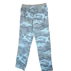 Carter's Kid Boy's Camouflage Pants Green Gray Elastic Waist Drawstring Size 8